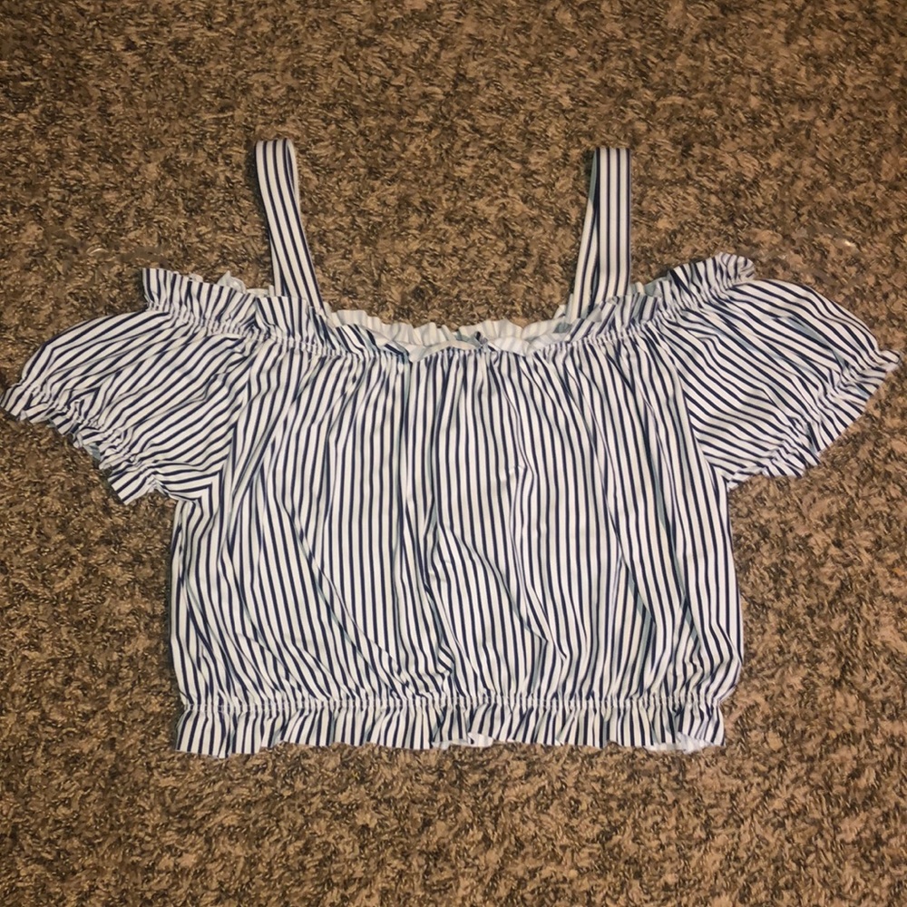 Abitual Girls off the shoulder ruffled swim top